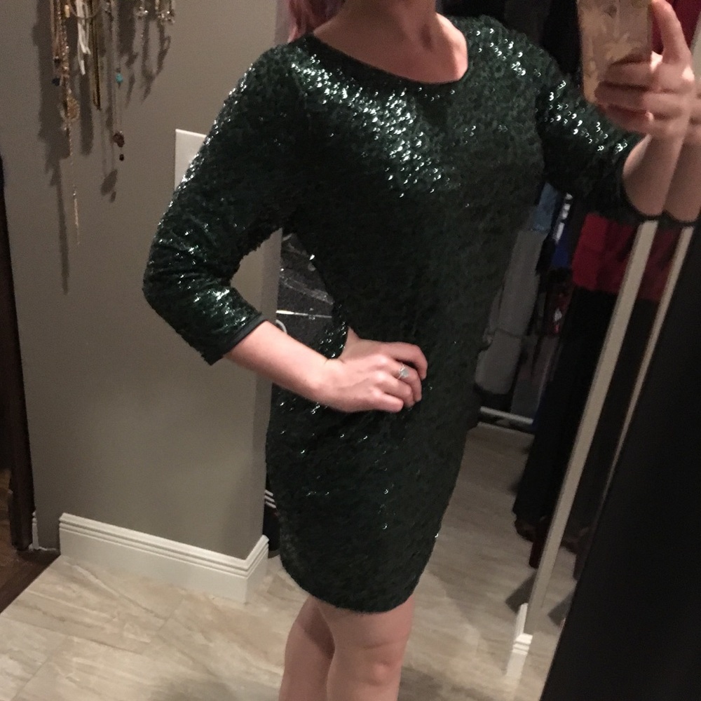 Green Sequin Cocktail Dress